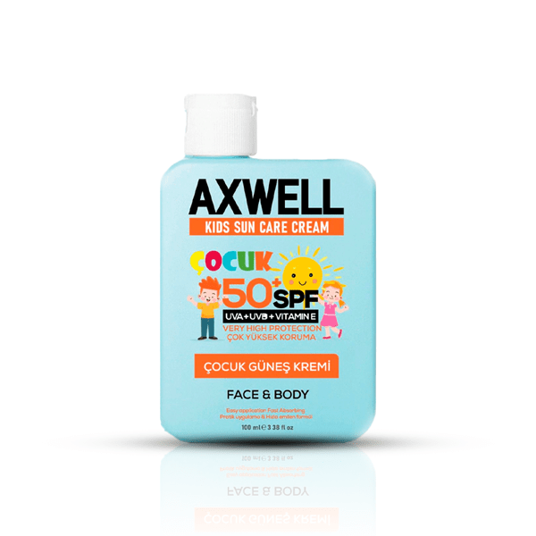 کرم ضد آفتاب و لک صورت و بدن کودک آکسول Axwell SPF 50 حجم 100 میل